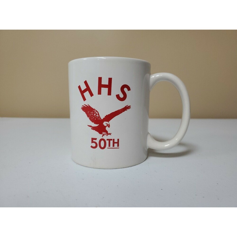 HHS EAGLES 50TH Coffee Tea Cup Mug Heritage High School Red Letter